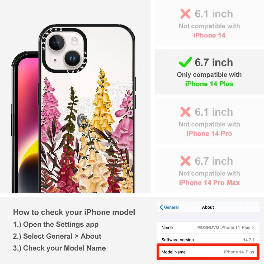 Foxglove Flower Phone Case - iPhone 14 Plus Case - MOSNOVO