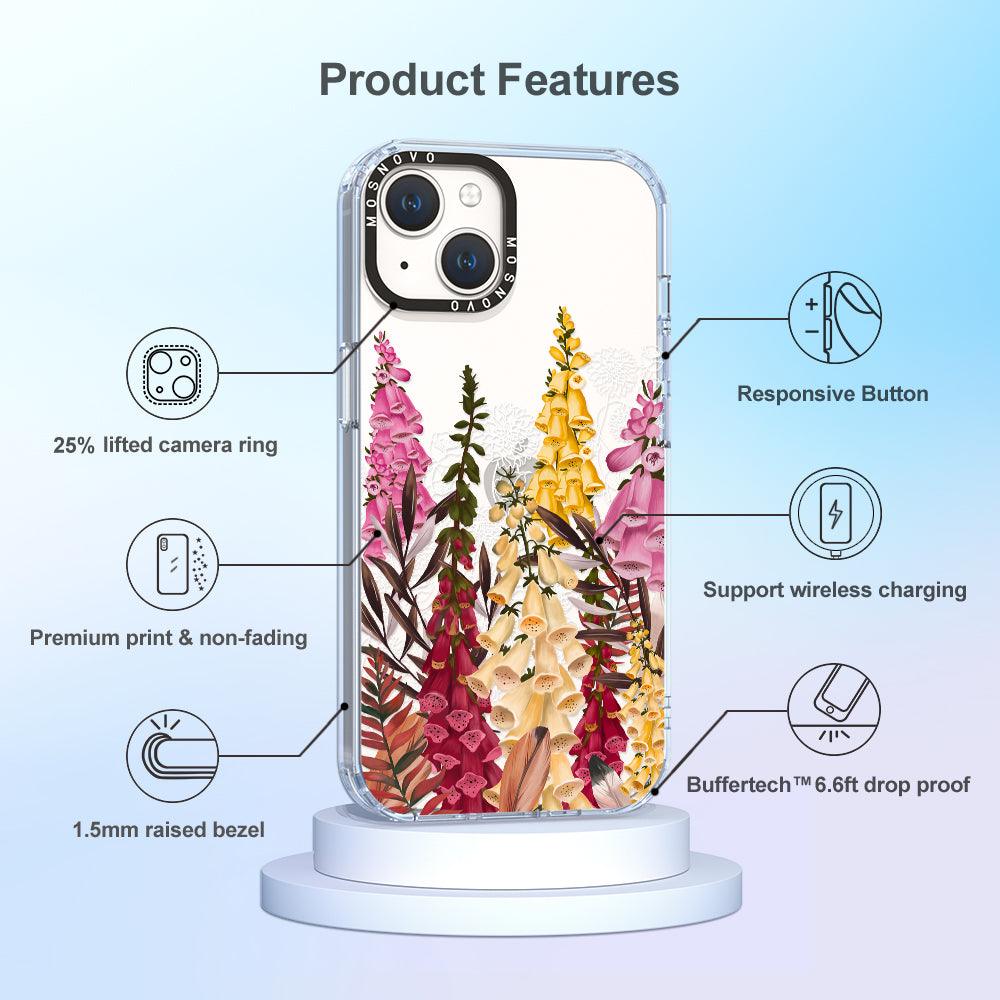 Foxglove Flower Phone Case - iPhone 14 Plus Case - MOSNOVO