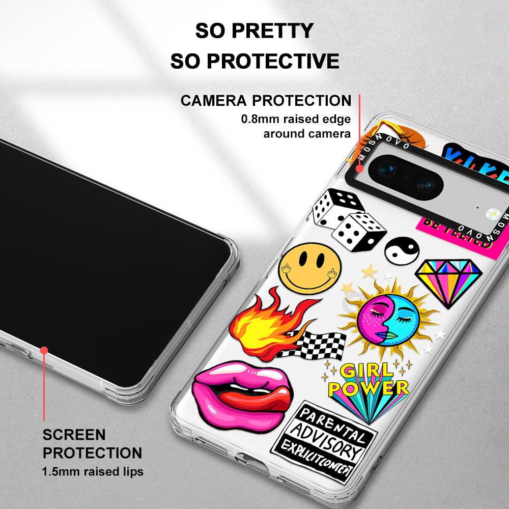 Funky Stickers Phone Case - Google Pixel 7 Case - MOSNOVO