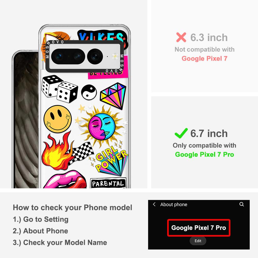 Funky Stickers Phone Case - Google Pixel 7 Pro Case - MOSNOVO