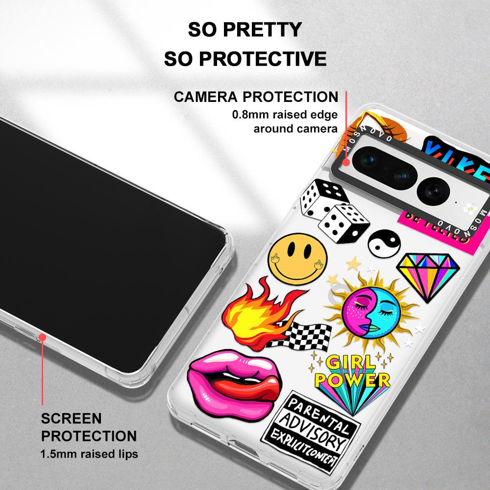 Funky Stickers Phone Case - Google Pixel 7 Pro Case - MOSNOVO