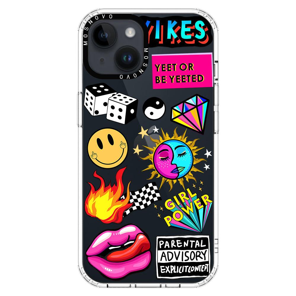 Funky Stickers Phone Case - iPhone 14 Case - MOSNOVO