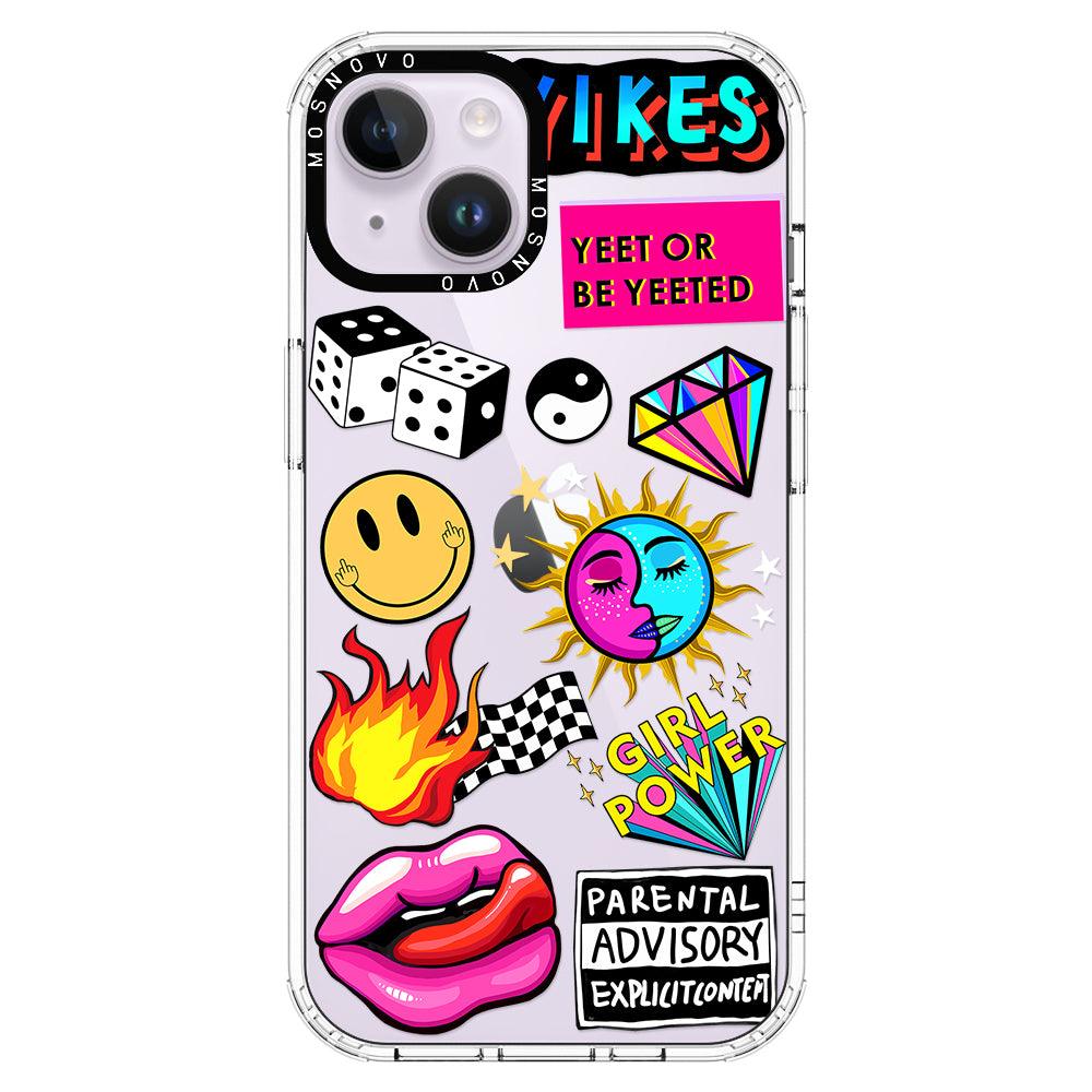 Funky Stickers Phone Case - iPhone 14 Case - MOSNOVO