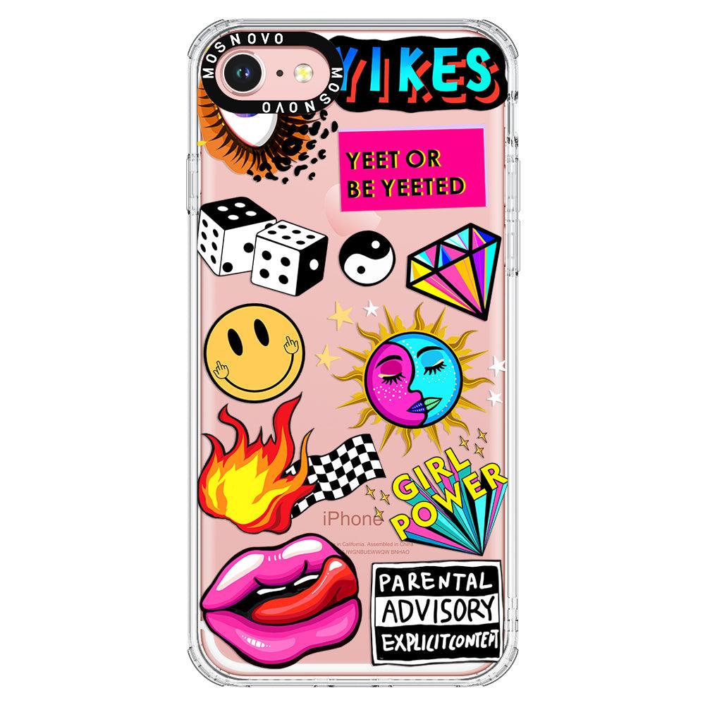 Funky Stickers Phone Case - iPhone 8 Case - MOSNOVO