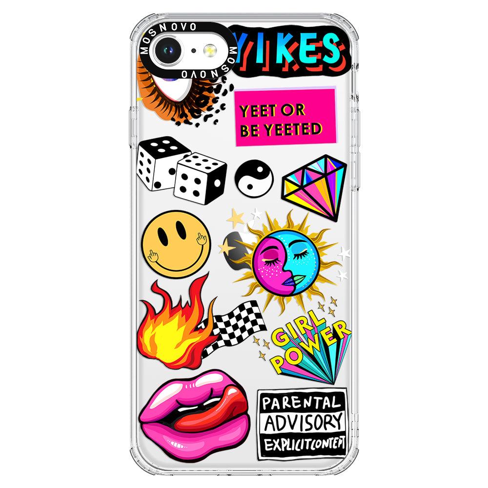 Funky Stickers Phone Case - iPhone 8 Case - MOSNOVO