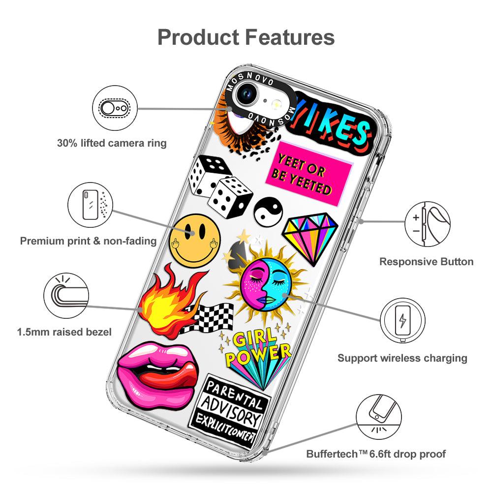 Funky Stickers Phone Case - iPhone 8 Case - MOSNOVO