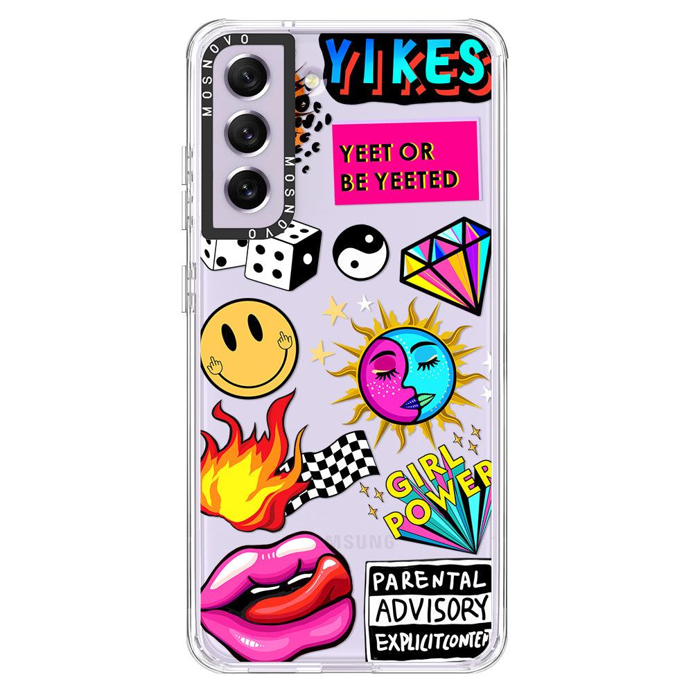 Funky Stickers Phone Case - Samsung Galaxy S21 FE Case - MOSNOVO