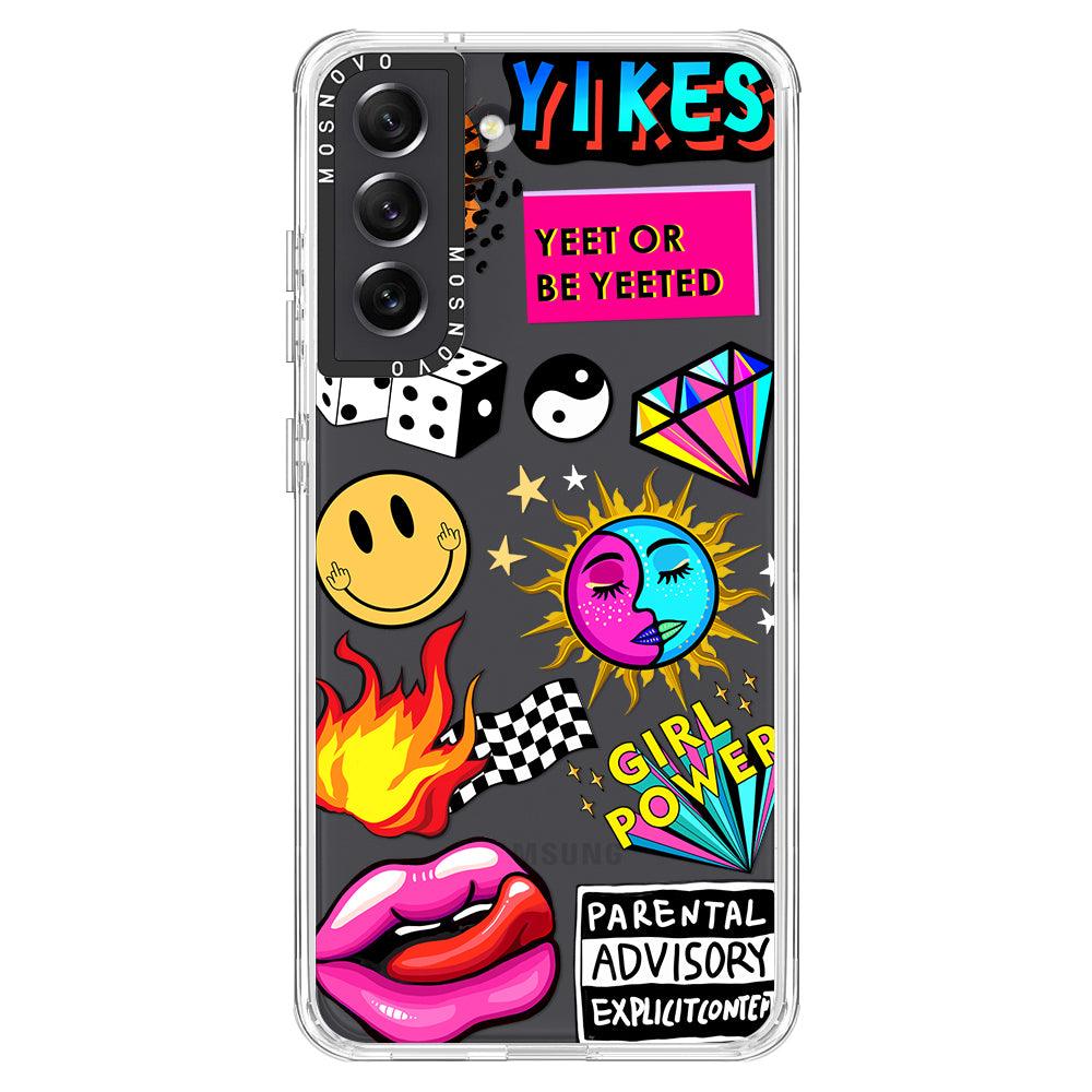 Funky Stickers Phone Case - Samsung Galaxy S21 FE Case - MOSNOVO