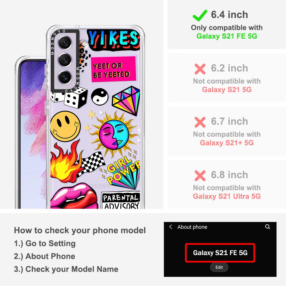 Funky Stickers Phone Case - Samsung Galaxy S21 FE Case - MOSNOVO