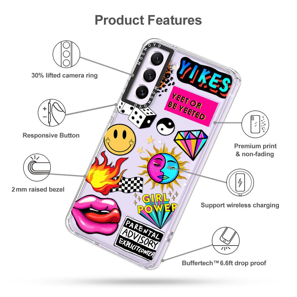 Funky Stickers Phone Case - Samsung Galaxy S21 FE Case - MOSNOVO