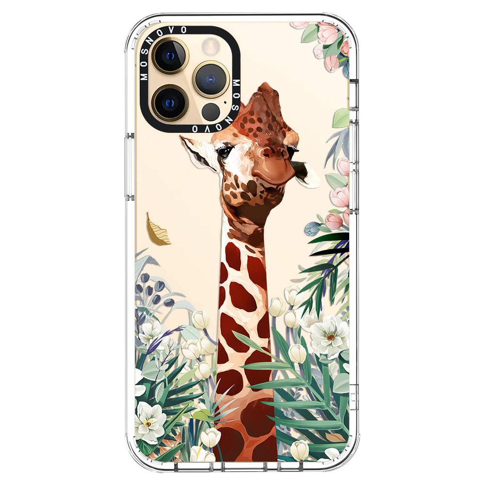 Giraffe In The Garden Phone Case - iPhone 12 Pro Case - MOSNOVO