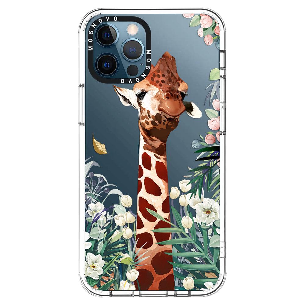 Giraffe In The Garden Phone Case - iPhone 12 Pro Case - MOSNOVO