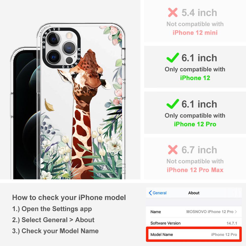 Giraffe In The Garden Phone Case - iPhone 12 Pro Case - MOSNOVO