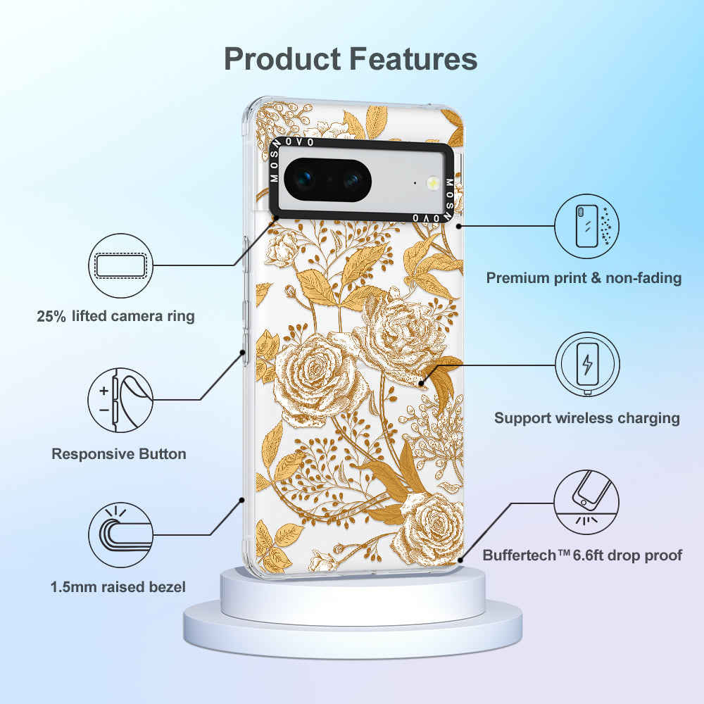 Golden Flowers Phone Case - Google Pixel 7 Case - MOSNOVO