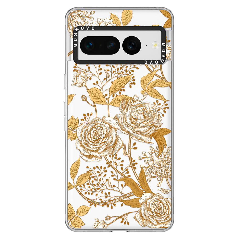 Golden Flowers Phone Case - Google Pixel 7 Pro Case - MOSNOVO