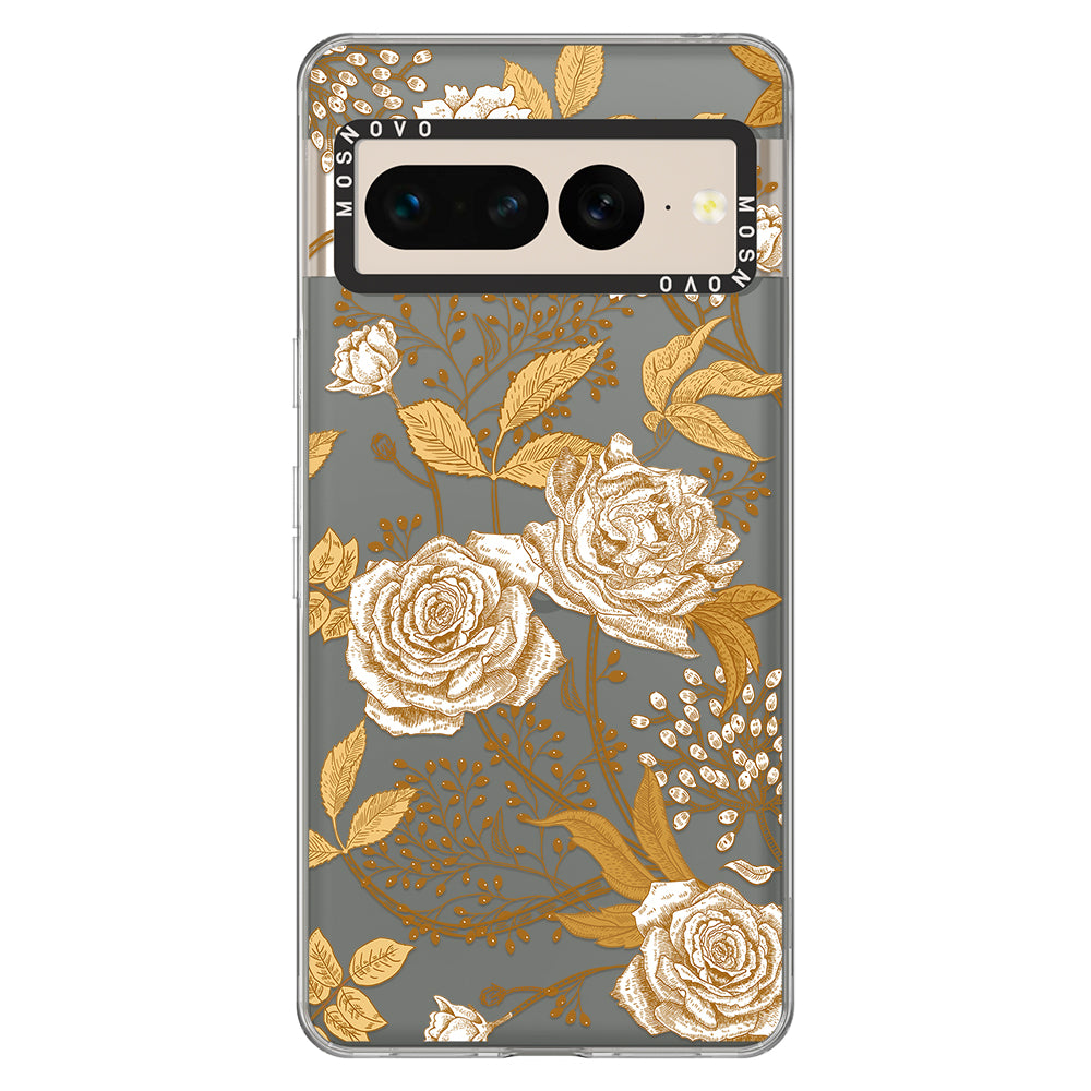 Golden Flowers Phone Case - Google Pixel 7 Pro Case - MOSNOVO