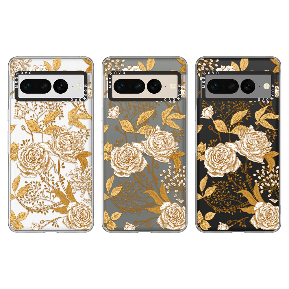 Golden Flowers Phone Case - Google Pixel 7 Pro Case - MOSNOVO