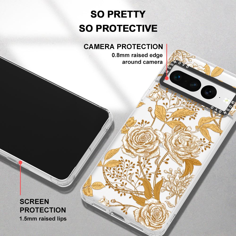 Golden Flowers Phone Case - Google Pixel 7 Pro Case - MOSNOVO