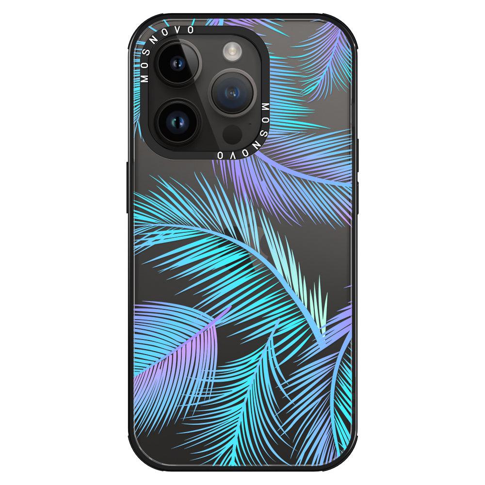 Gradient Tropical Palm Leaf Phone Case - iPhone 14 Pro Case - MOSNOVO