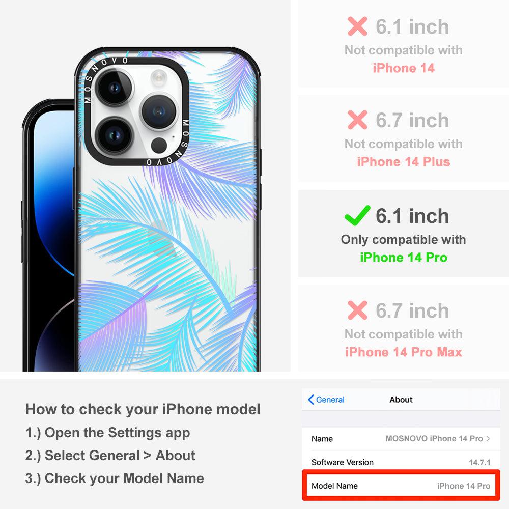 Gradient Tropical Palm Leaf Phone Case - iPhone 14 Pro Case - MOSNOVO