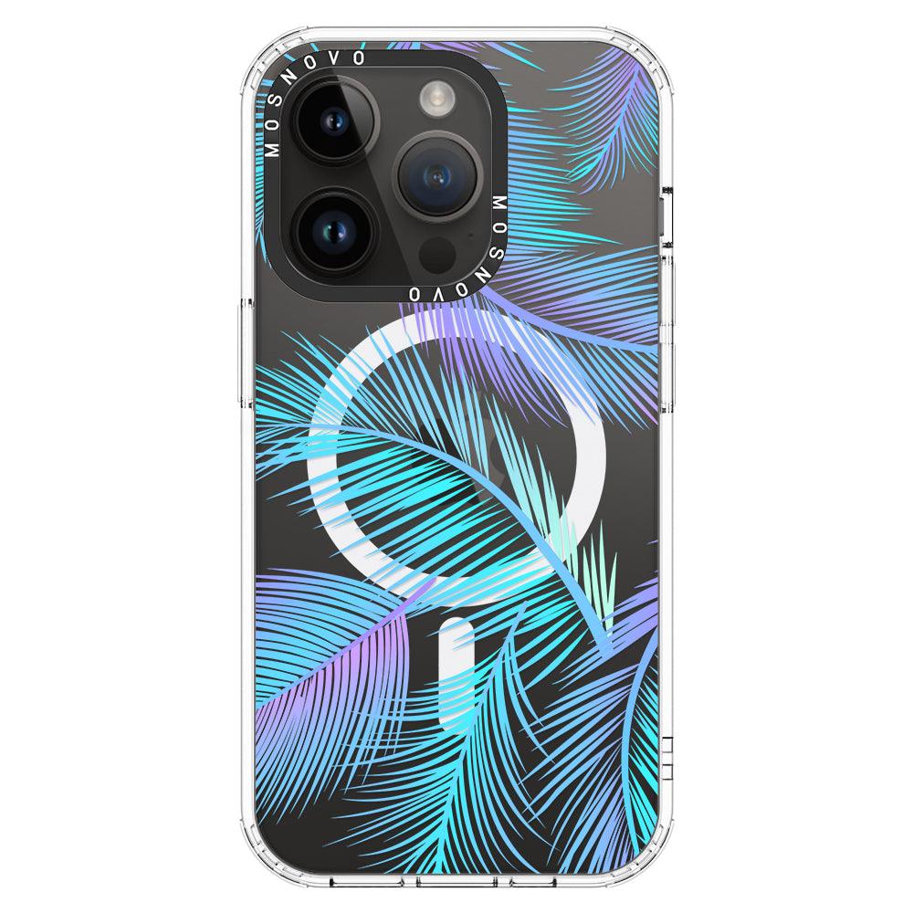 Gradient Tropical Palm Leaf Phone Case - iPhone 14 Pro Case - MOSNOVO