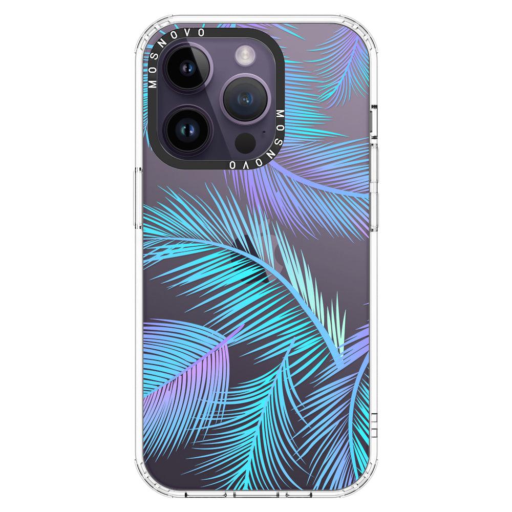 Gradient Tropical Palm Leaf Phone Case - iPhone 14 Pro Case - MOSNOVO