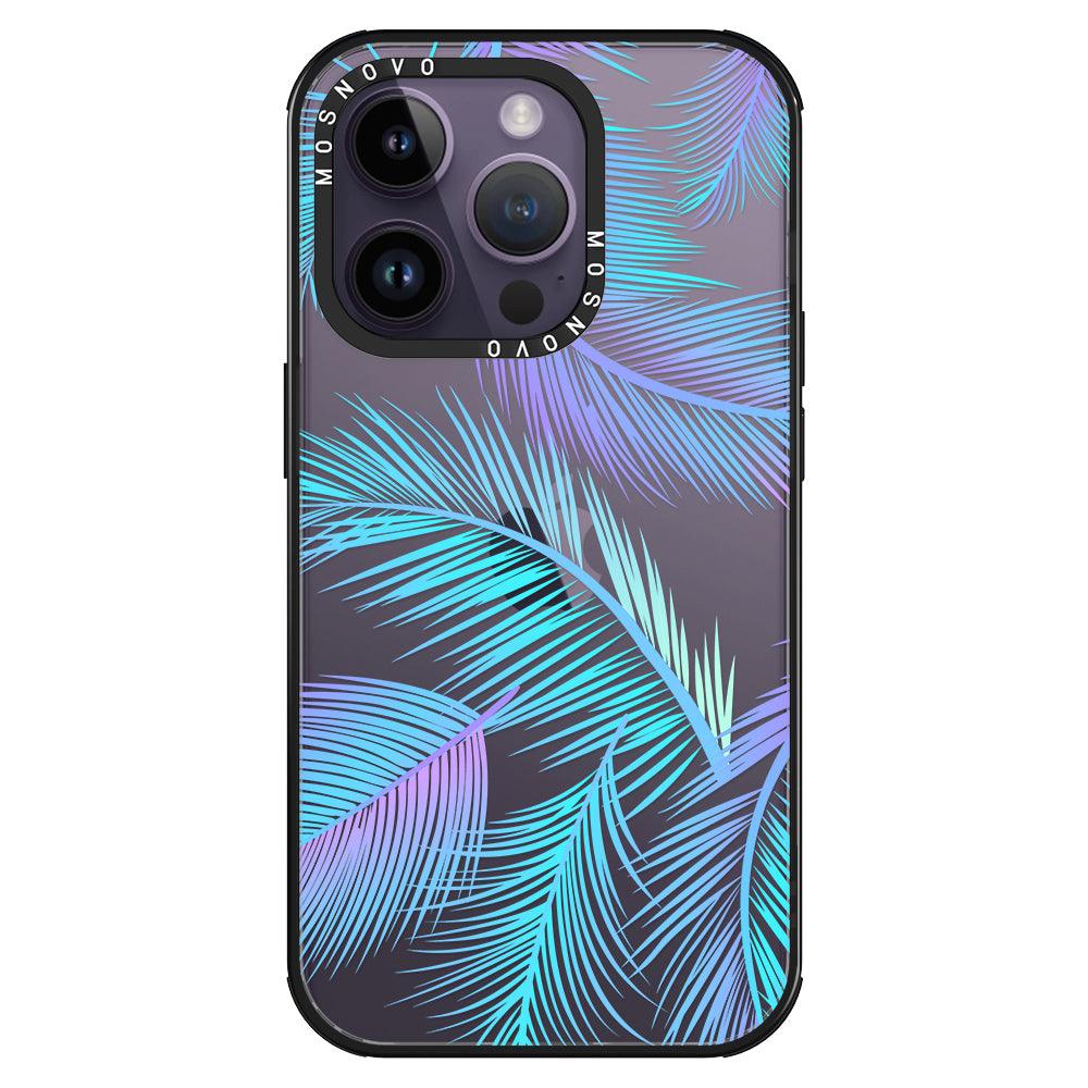 Gradient Tropical Palm Leaf Phone Case - iPhone 14 Pro Case - MOSNOVO