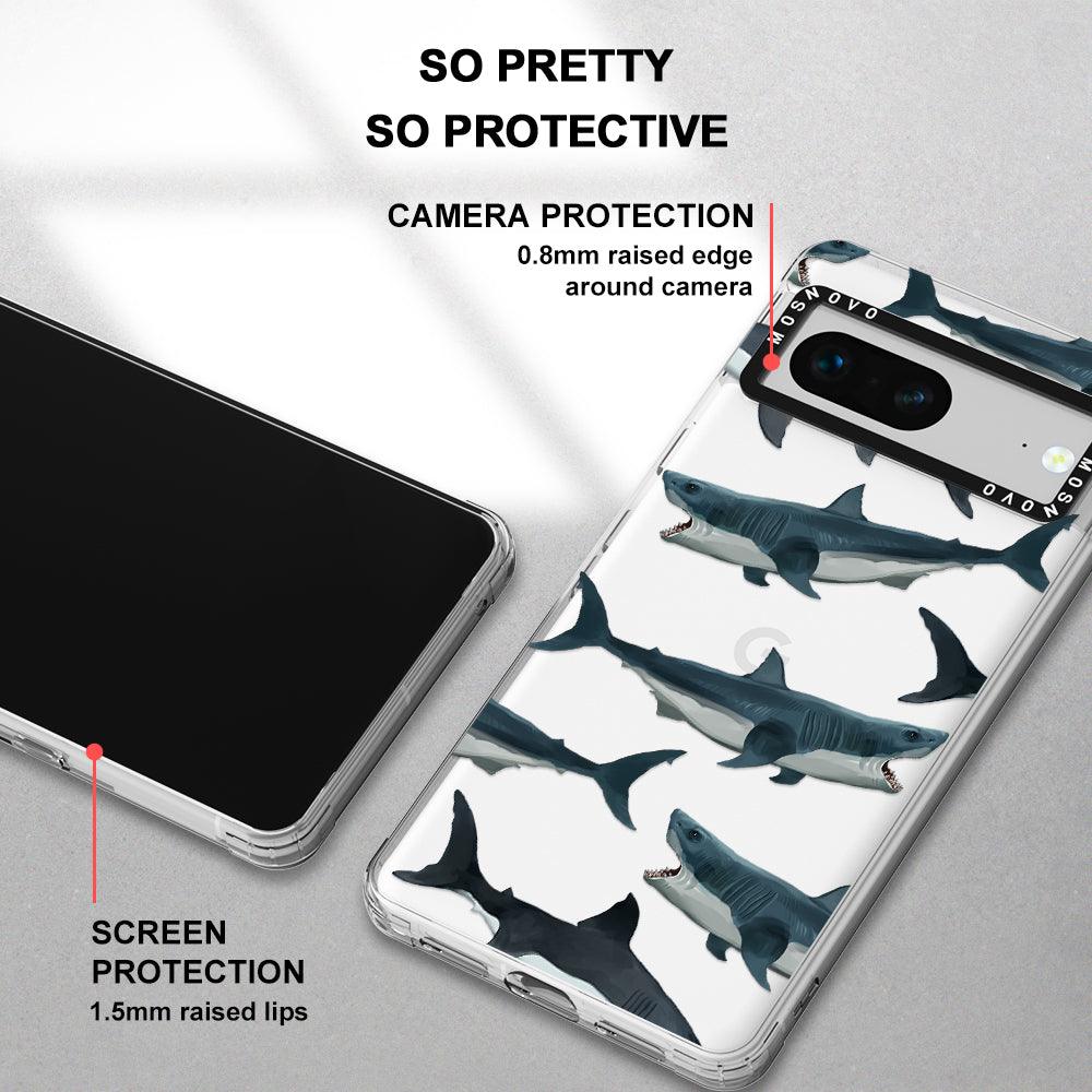 Great White Shark Phone Case - Google Pixel 7 Case - MOSNOVO