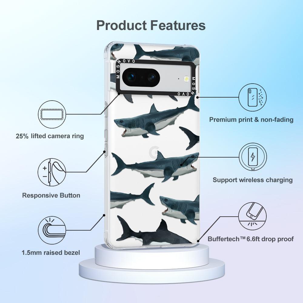 Great White Shark Phone Case - Google Pixel 7 Case - MOSNOVO