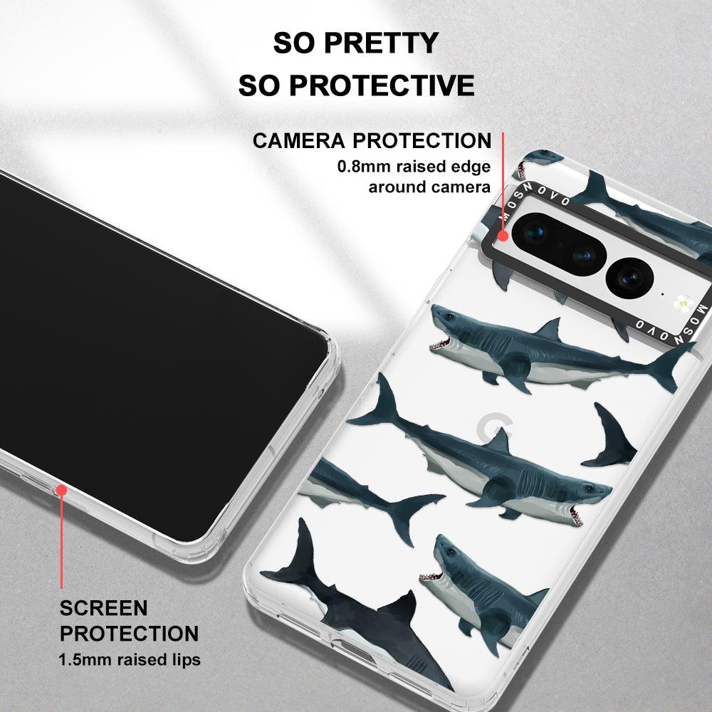 Great White Shark Phone Case - Google Pixel 7 Pro Case - MOSNOVO