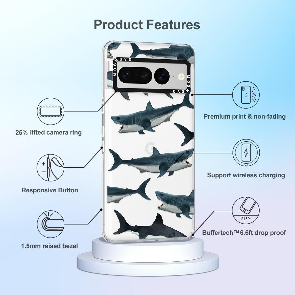 Great White Shark Phone Case - Google Pixel 7 Pro Case - MOSNOVO