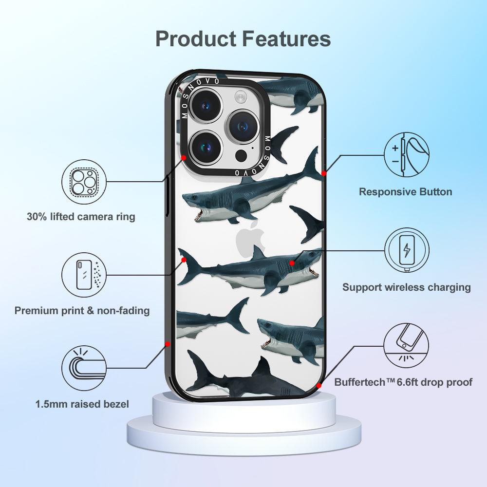 White Shark Phone Case - iPhone 14 Pro Case - MOSNOVO