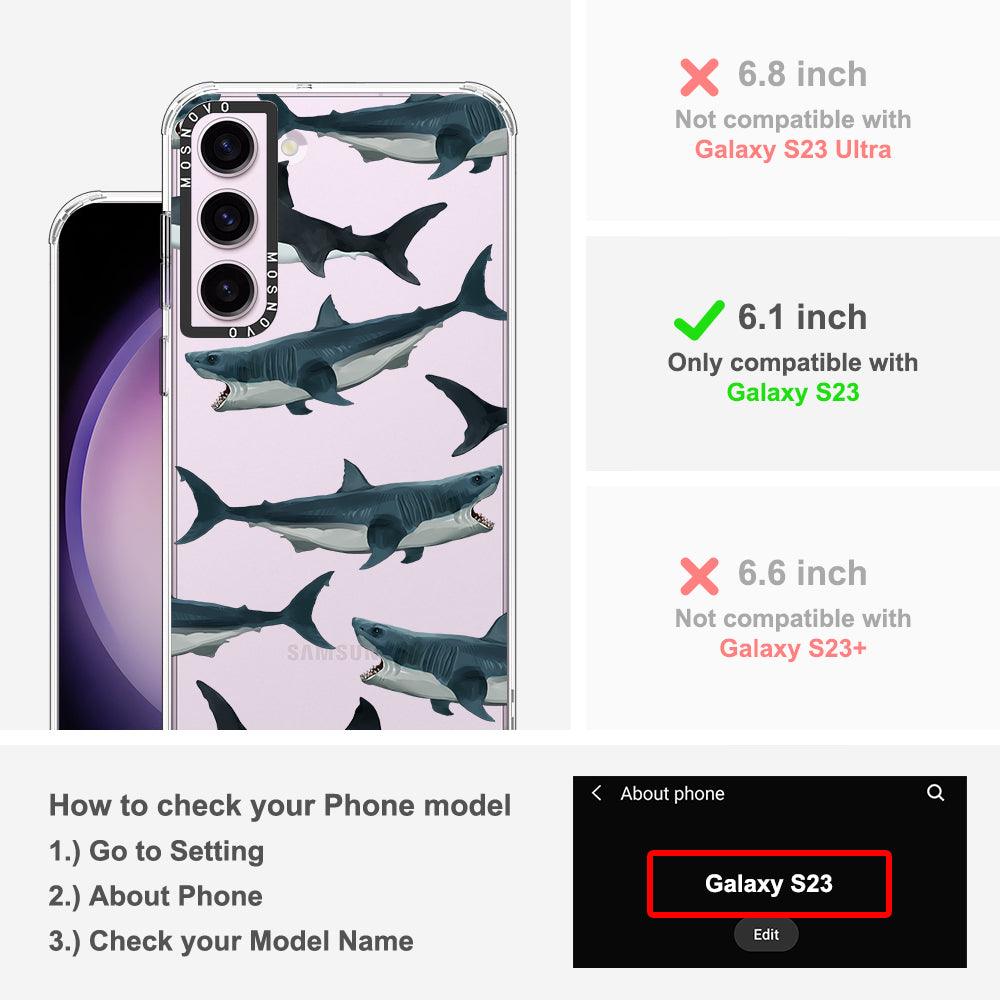 Great White Shark Phone Case - Samsung Galaxy S23 Case - MOSNOVO