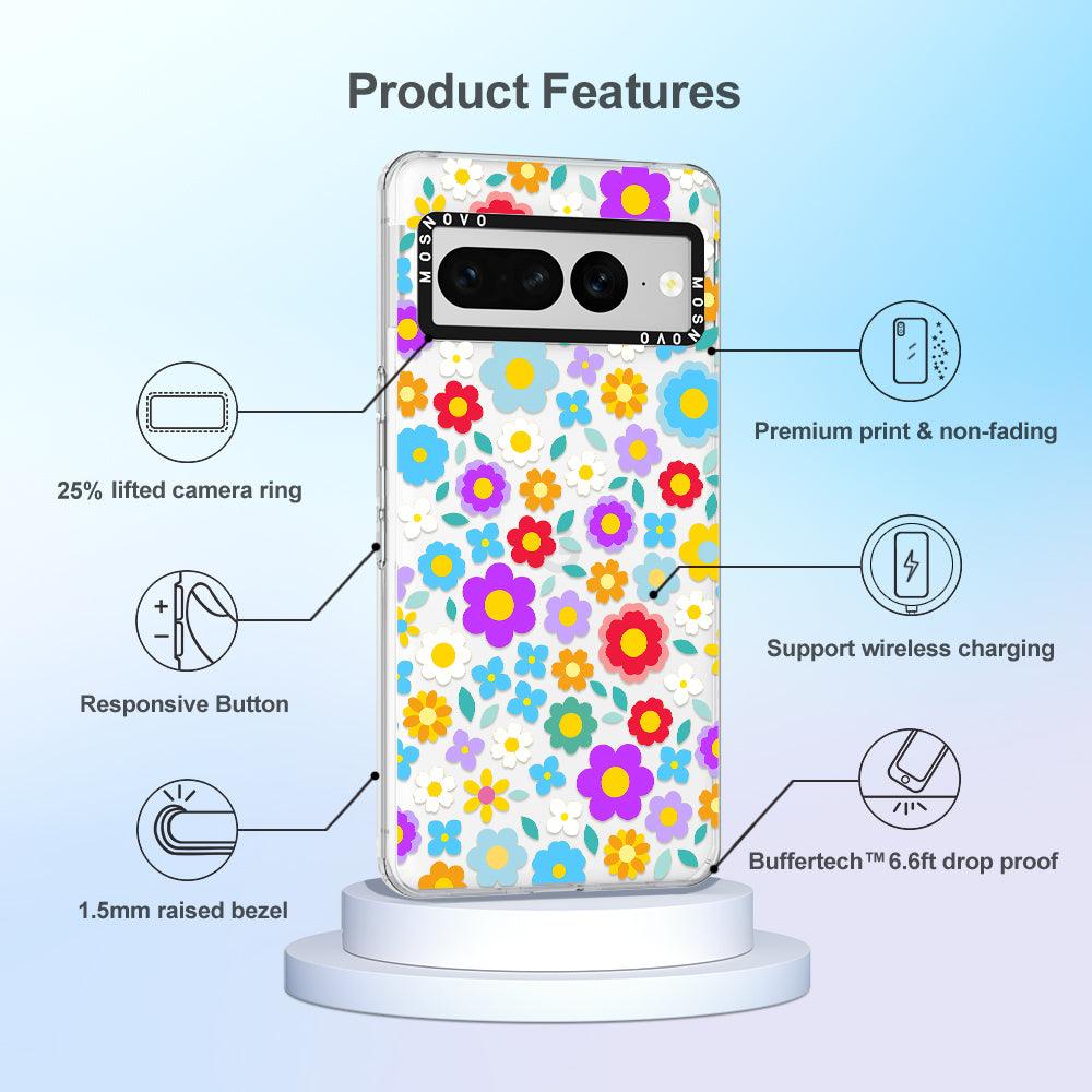 Groovy Floral Phone Case - Google Pixel 7 Pro Case - MOSNOVO