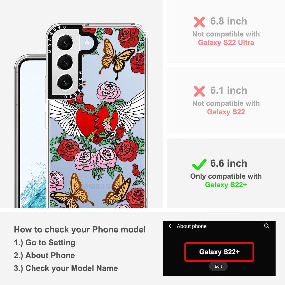 Heart With Wing Phone Case - Samsung Galaxy S22 Plus Case - MOSNOVO