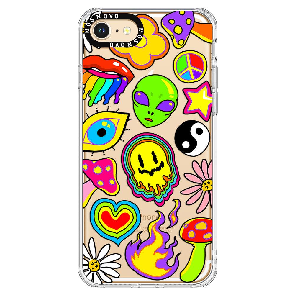 Hippie Rainbow Face Love Phone Case - iPhone 8 Case - MOSNOVO