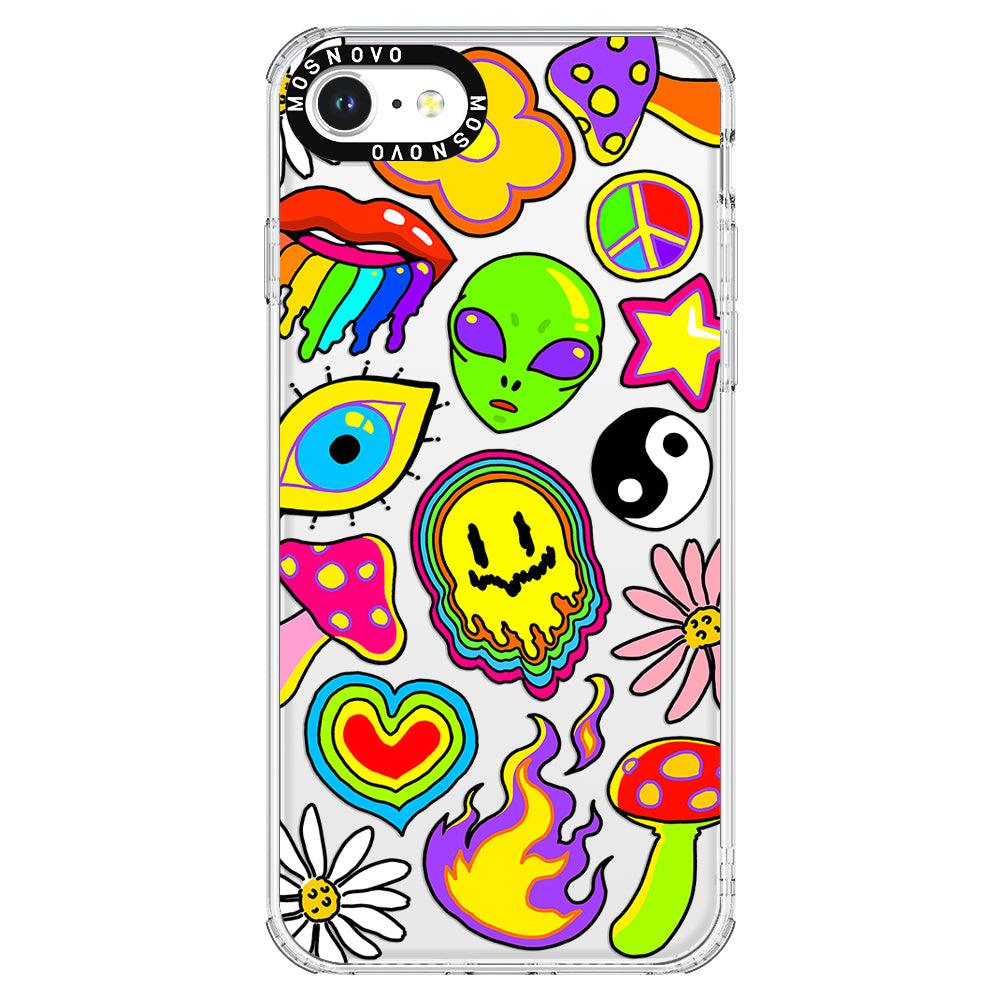 Hippie Rainbow Face Love Phone Case - iPhone 8 Case - MOSNOVO