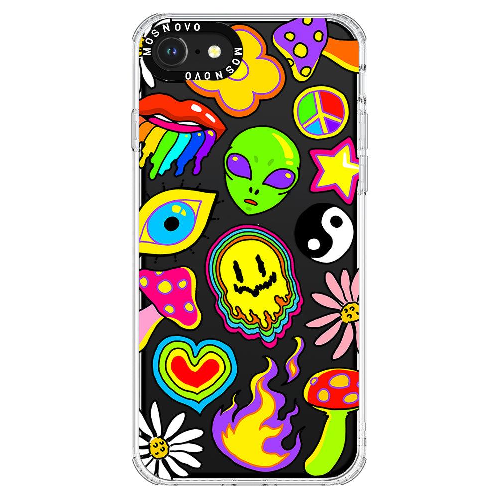 Hippie Rainbow Face Love Phone Case - iPhone 8 Case - MOSNOVO