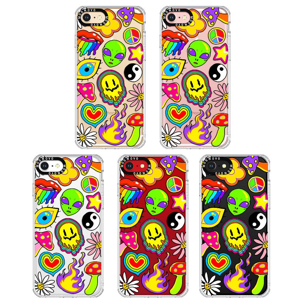Hippie Rainbow Face Love Phone Case - iPhone 8 Case - MOSNOVO