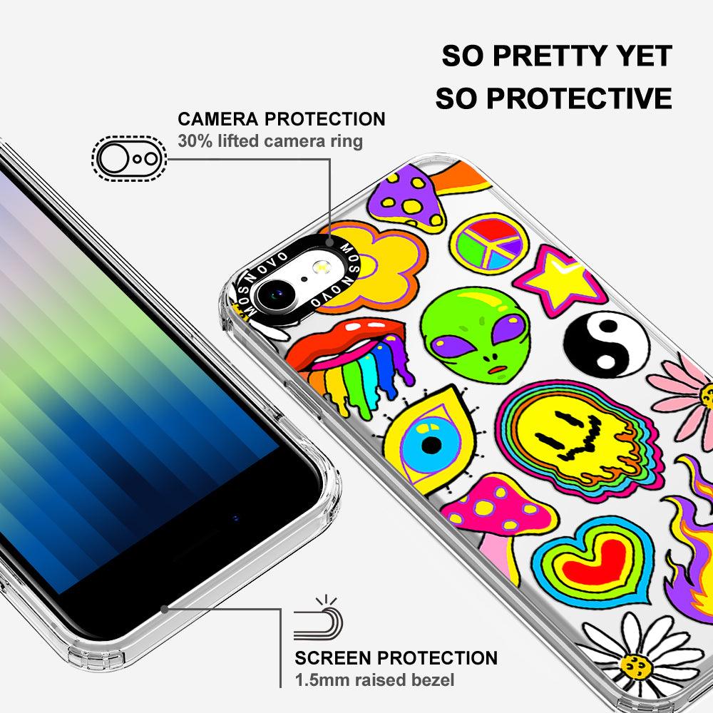 Hippie Rainbow Face Love Phone Case - iPhone 8 Case - MOSNOVO