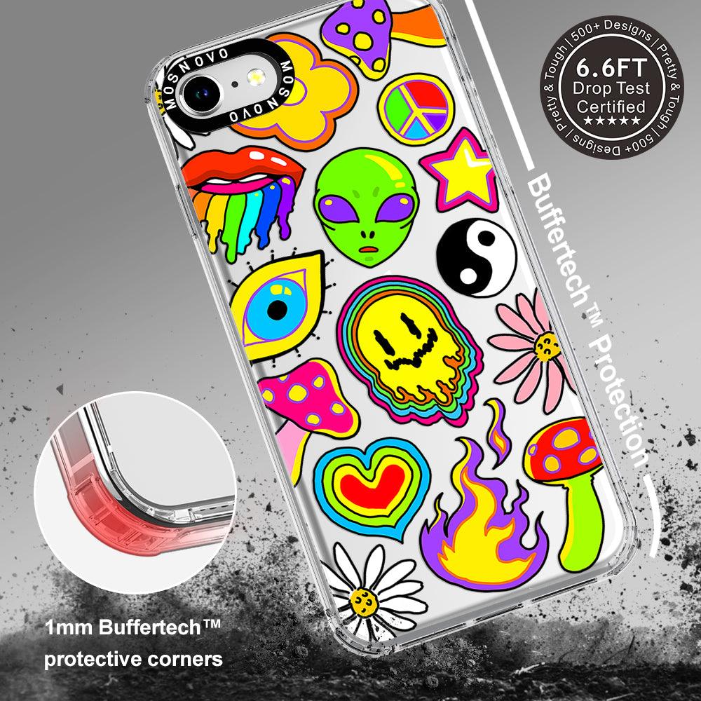 Hippie Rainbow Face Love Phone Case - iPhone 8 Case - MOSNOVO