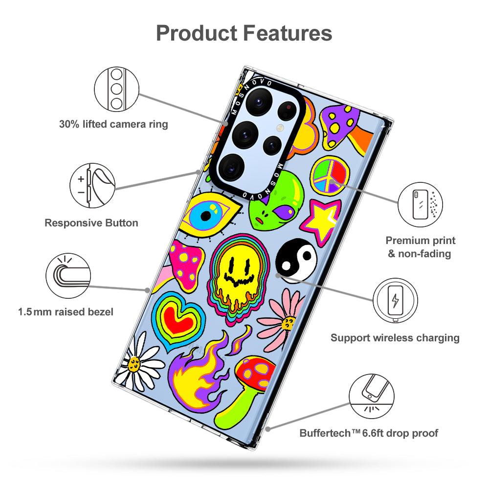 Hippie Sticker Phone Case - Samsung Galaxy S22 Ultra Case - MOSNOVO