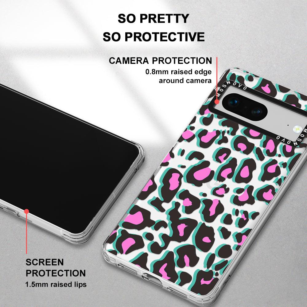 Hot Pink Leopard Print Phone Case - Google Pixel 7 Case - MOSNOVO