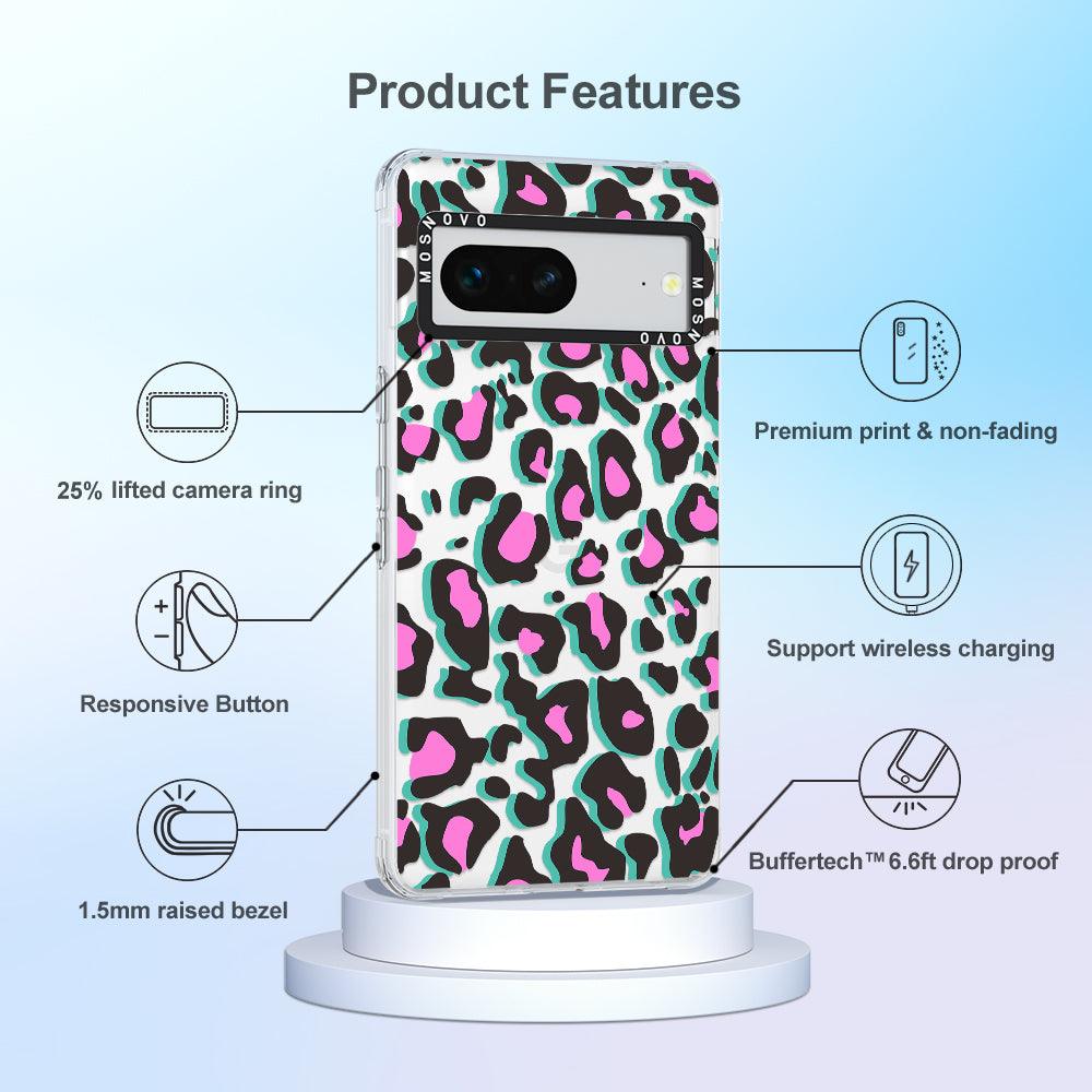 Hot Pink Leopard Print Phone Case - Google Pixel 7 Case - MOSNOVO