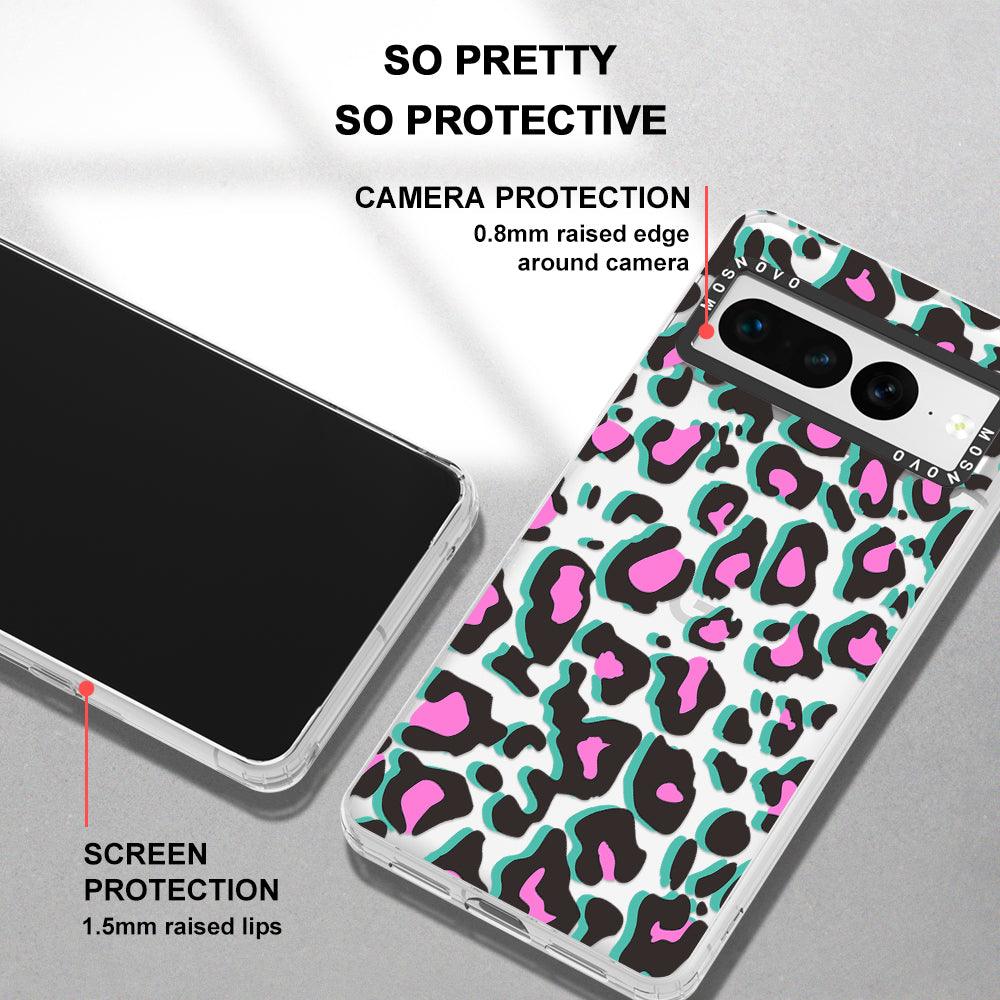 Hot Pink Leopard Print Phone Case - Google Pixel 7 Pro Case - MOSNOVO