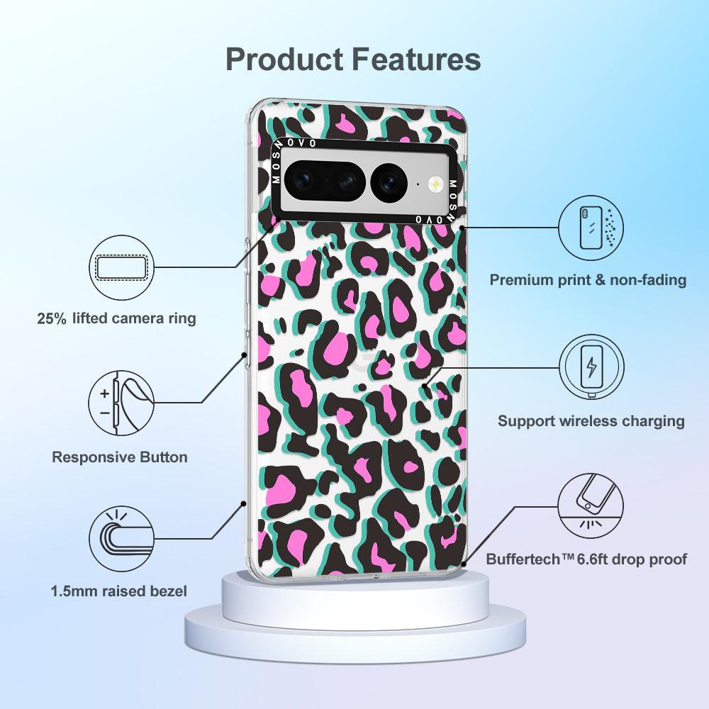 Hot Pink Leopard Print Phone Case - Google Pixel 7 Pro Case - MOSNOVO