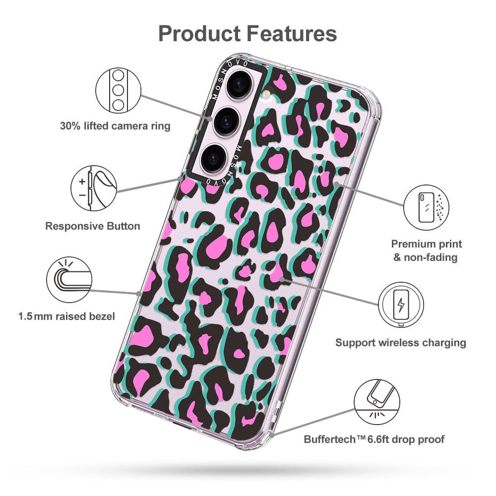 Hot Pink Leopard Print Phone Case - Samsung Galaxy S23 Plus Case - MOSNOVO