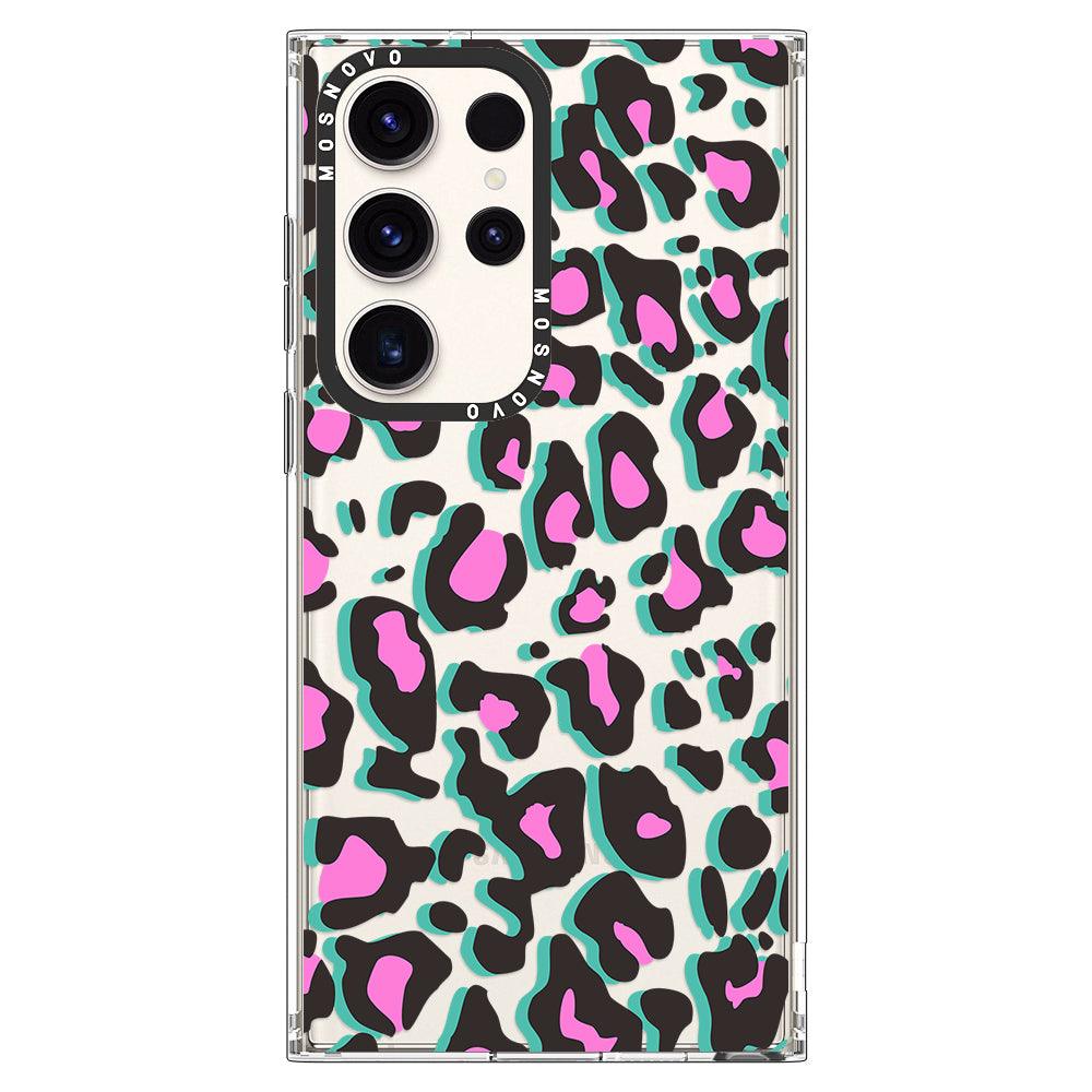 Hot Pink Leopard Print Phone Case - Samsung Galaxy S23 Ultra Case - MOSNOVO