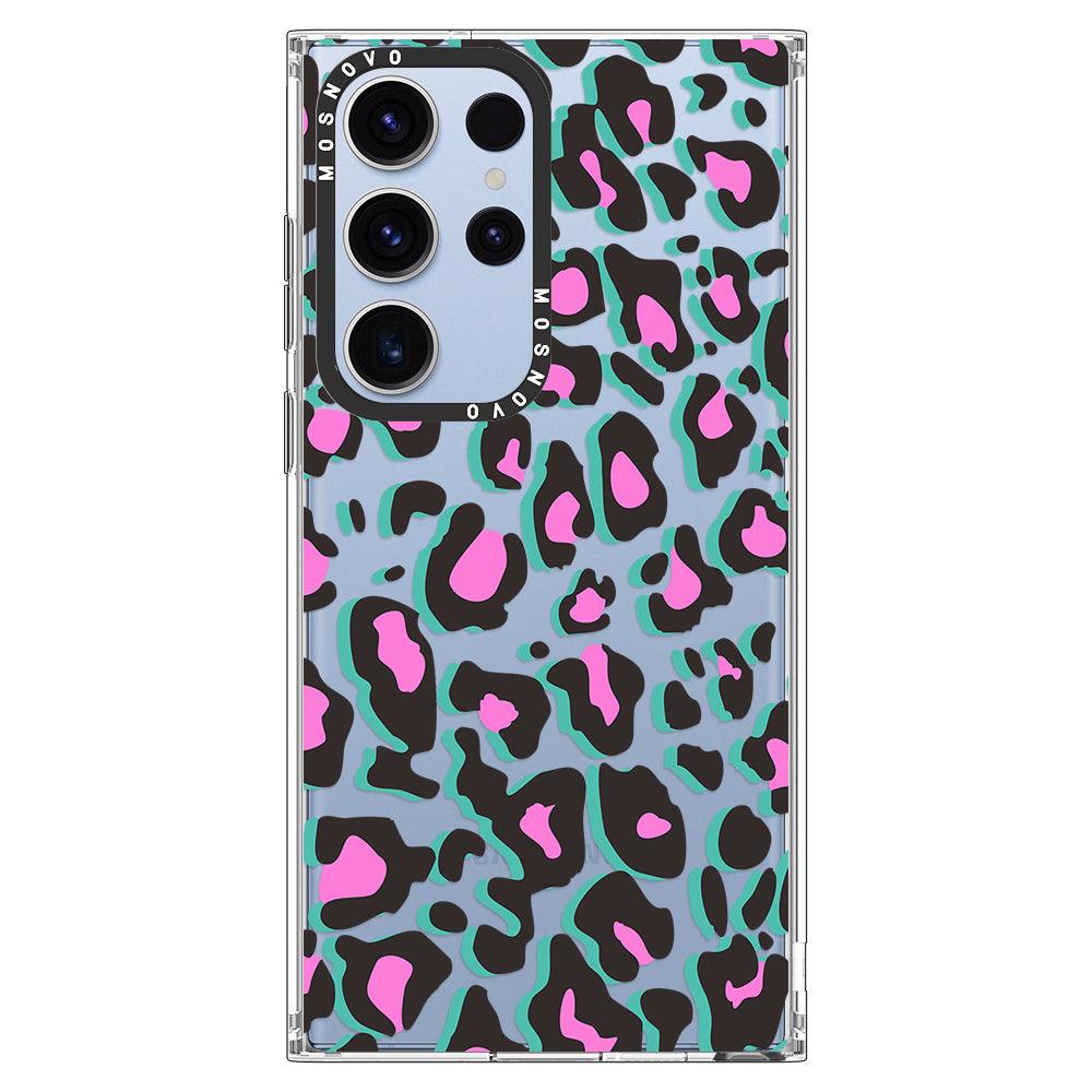 Hot Pink Leopard Print Phone Case - Samsung Galaxy S23 Ultra Case - MOSNOVO