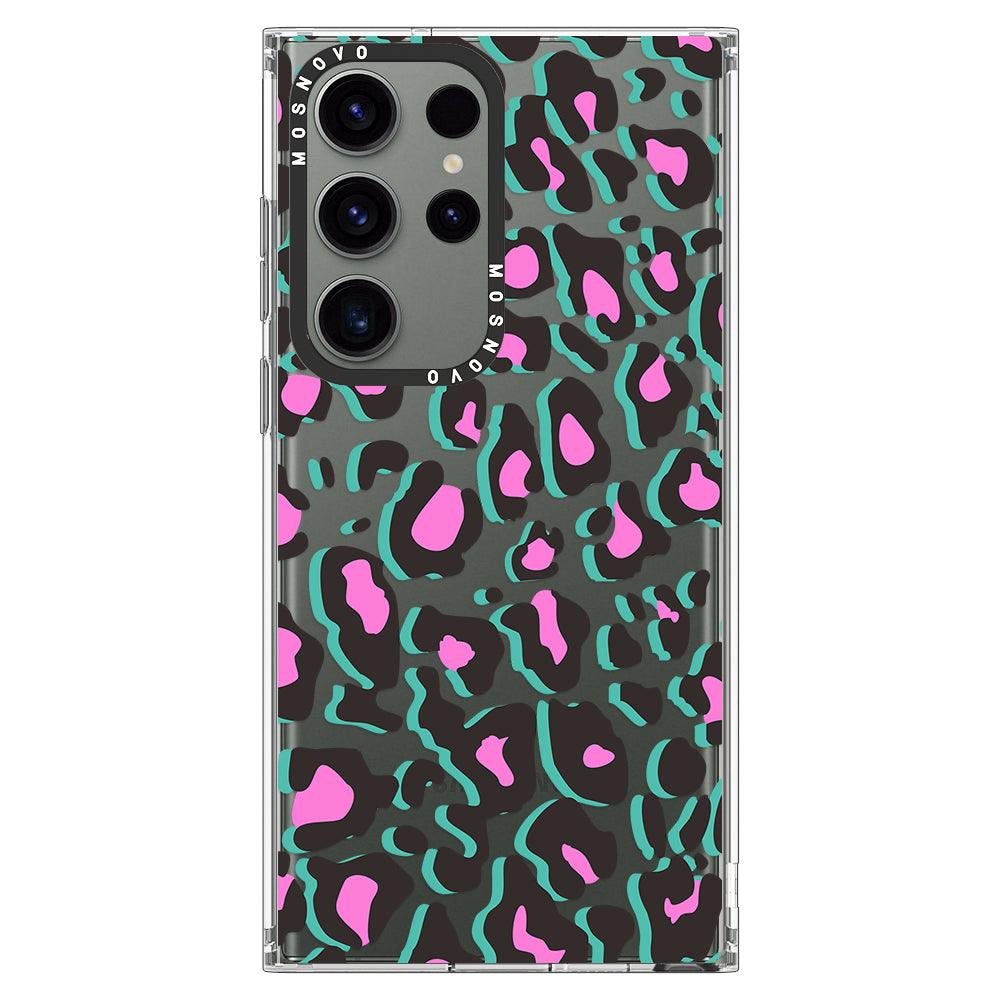 Hot Pink Leopard Print Phone Case - Samsung Galaxy S23 Ultra Case - MOSNOVO